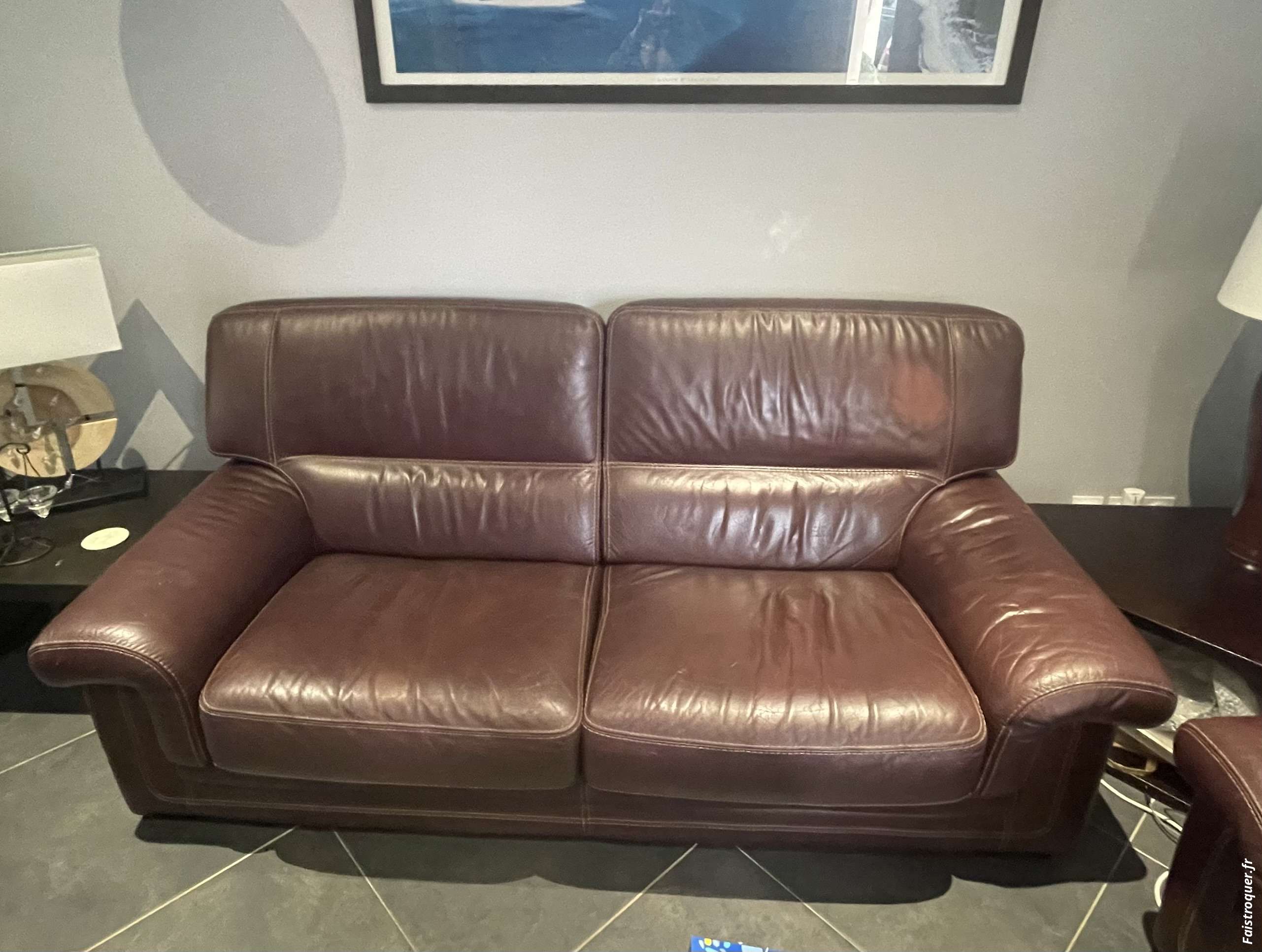 Canapé cuir 5 places 